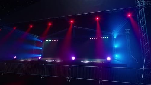 Dynamic Event Stage With Animated Spotlights And Light Beams