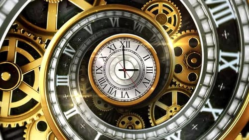 Goldener unendlicher Zeitraffer