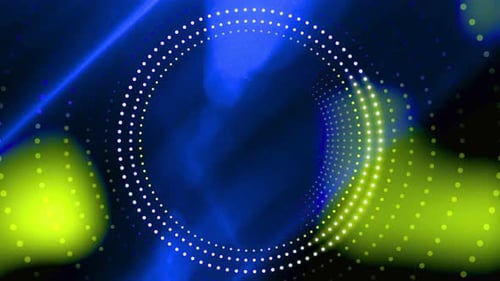 Abstract Blue Green Neon Glowing Light Circle Dots Background Design