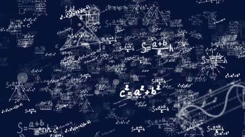 Animated Mathematical Formulas and Geometric Shapes Background