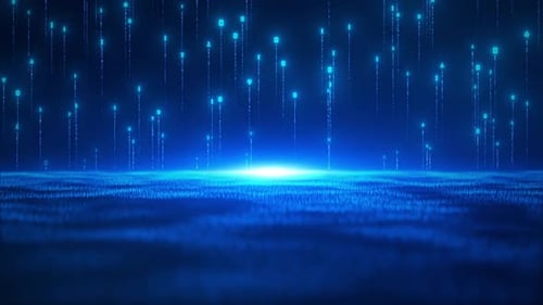 Binärer Cyberspace mit digitalen Partikeln