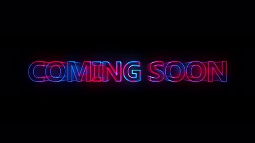 Neon Glowing Coming Soon Text Animation