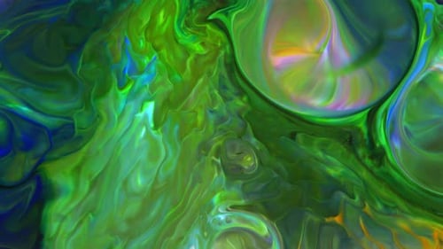 Abstract Fluid Motion with Vibrant Paint Swirls