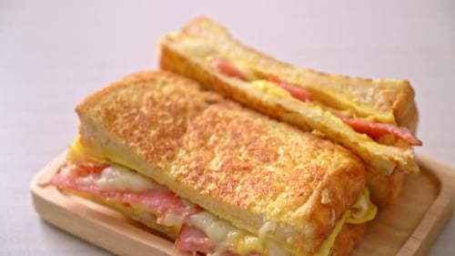 Delicious Egg and Bacon Sandwich on Display