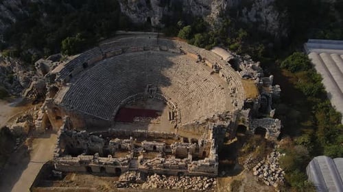 From the Air a Large Ancient Amphitheater