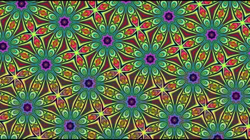 Vibrant Abstract Kaleidoscope Mandala Pattern Background