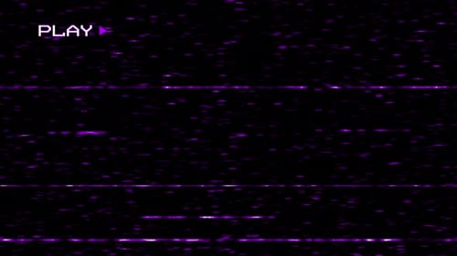 Animation VHS Tape Play screen with VHS glitches and damaged tape distortion