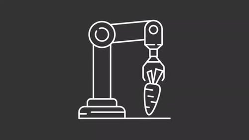 Harvesting robotics white line animation