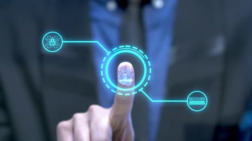 Grant Access with HUD elements and businessman
4k UHD