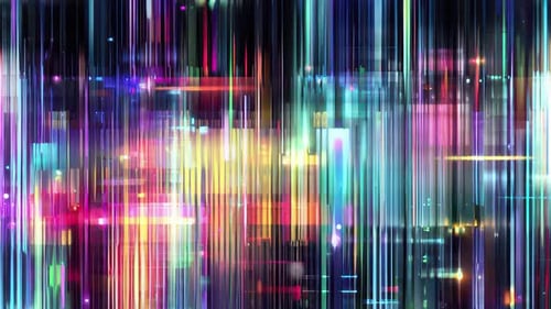 Glitchy holographic grid spectrum lines with neon prism colors and futuristic digital distortion