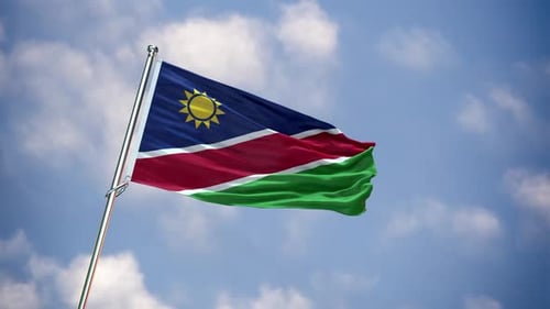Realistic Flag Namibia