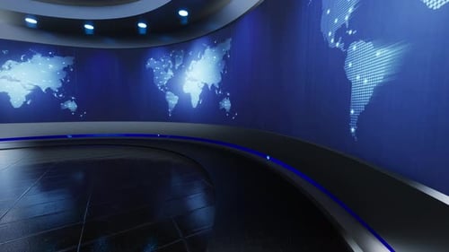 Virtuelles 3D-Studio, News Studio-Hintergrund