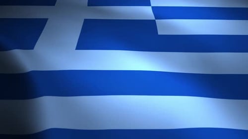 Waving Flag of Greece Seamless Loop Animation