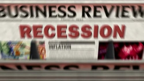 Recession and business crisis newspaper printing press