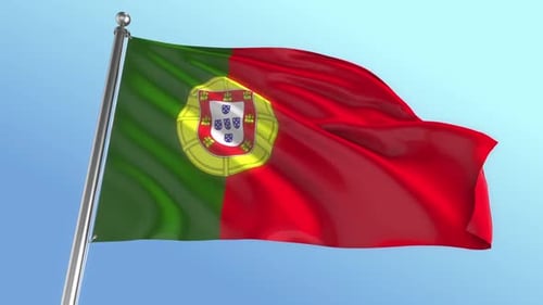 Seamless Loop of Realistic Waving Portugal Flag
