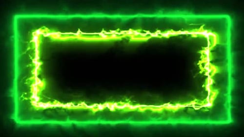 Frame Fire Neon Green Lights Animation Background Video