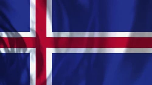 Seamless Loop of Waving Icelandic Flag