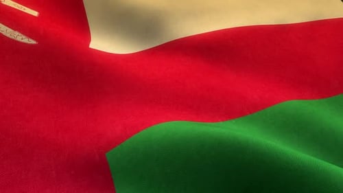 Oman Flag Waving Realistic Fabric Loop Animation