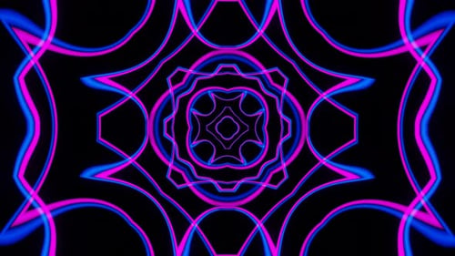 4K-Video mit psychedelischem Neon-Mandala-Muster