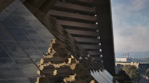 Un rascacielos que se eleva sobre el horizonte de la ciudad