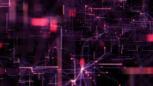 Animated Futuristic Digital Data Network Background Loop