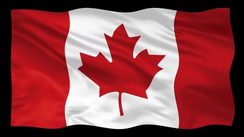 Realistic Waving Flag of Canada Seamless Loop