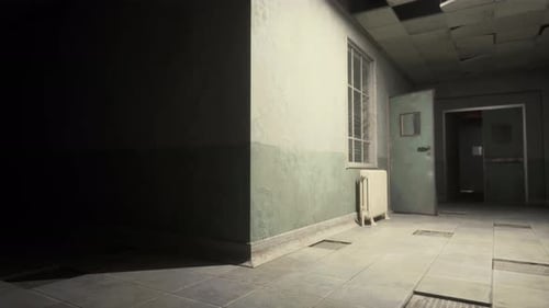 Dark Inside an Abandoned Decaying Mental Hospital