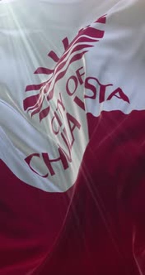 City of Chula Vista Flag Waving Realistic Animation