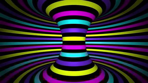 Vibrant Striped Geometric Tunnel Vortex Seamless Loop