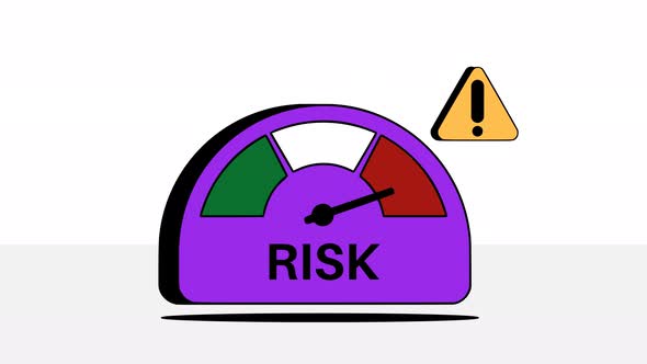 Animated Risk Level Meter with Warning Icon, Miscellaneous Motion ...