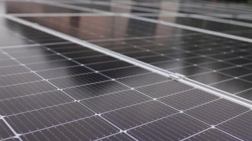 Solar Panels Closeup Solar Panels Slow Motion Solar Panels Moving Shot Closeup