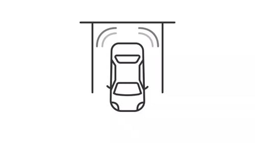 Smart Car Parking Assist Animated Line Icon
