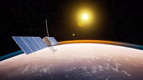 Observing Earth From The Satellite Orbiting The Planet In Space