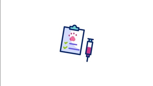 Hand-Drawn Pet Medical Checkup Icon Animation