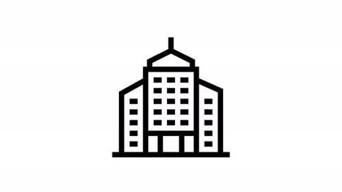 animación de iconos de línea de hotel