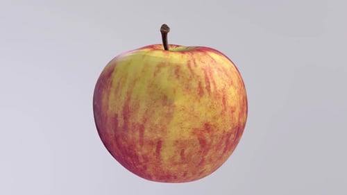 Photorealistic 3D Red Apple Rotating Seamlessly