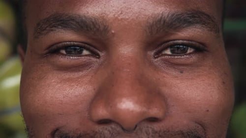 Extreme Close Up of an Adult Man's Face