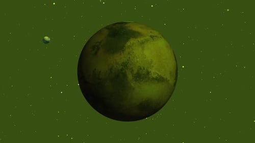 slow motion mars planet rotating