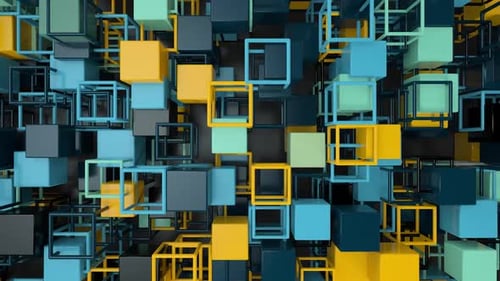 Dynamic Geometric Cubes Motion Background Loop