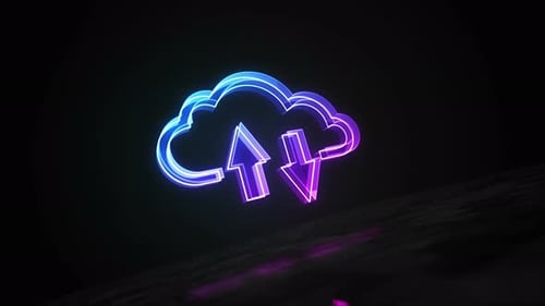 Conceito digital de loop de símbolo de armazenamento de servidores de computação em nuvem