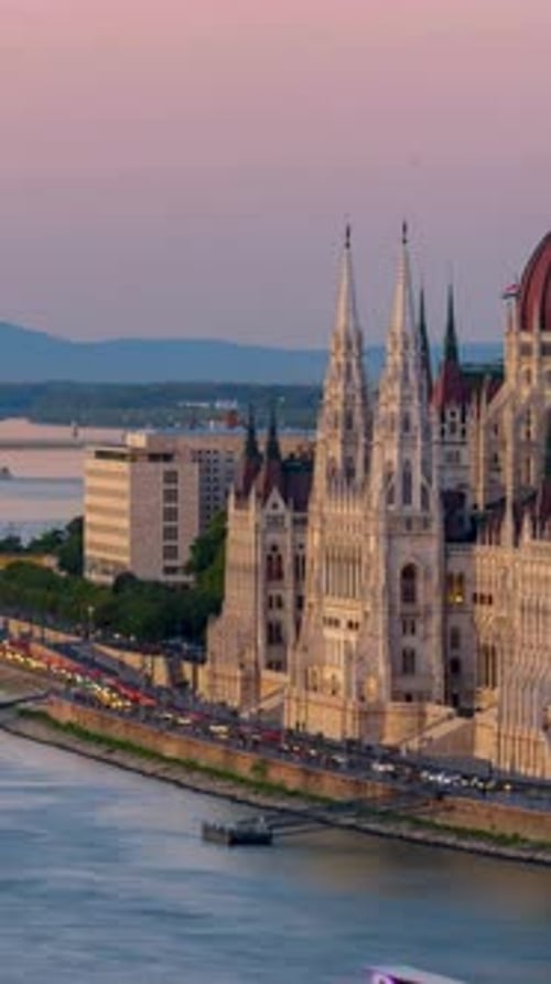 Vertical View Of Budapest City Skyline, Hungary