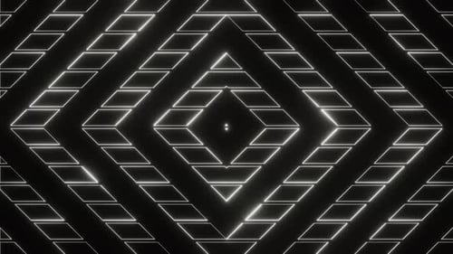 Weißer abstrakter neonglühender Sci-Fi-Cyberpunk-Musterhintergrund VJ-Loop-Animation in 4K
