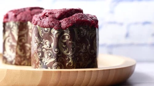 Close Up of Chocolate Muffin on Table