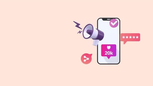 3D Social Media Marketing and Engagement Data Animation