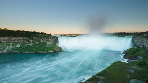 Niagara falls horseshoe falls day to night time-lapse