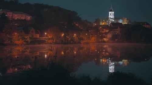 St. Sebastian's and Fabian's Church in Prague at night