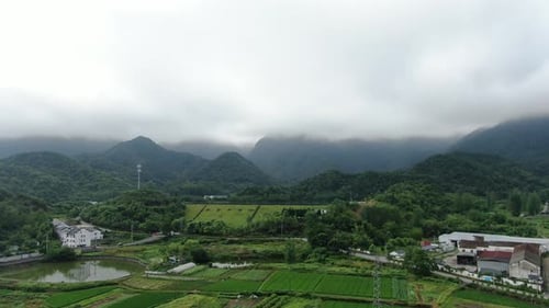 Aerial View of the Countryside in Hangzhou China