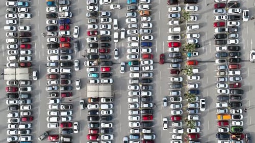 vehicles in the parking lot