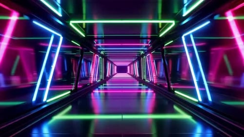 Sleek Neon Light Passage