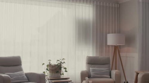 Serene Minimalist Living Room Interior with Natural Light